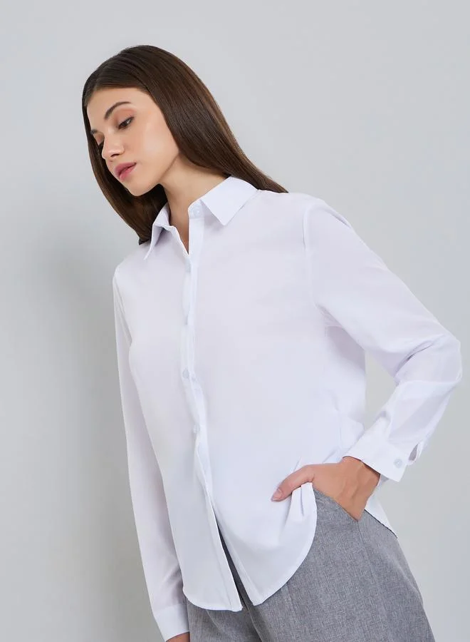 Styli Women White Long Sleeve Shirt